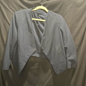 Ann Taylor cropped navy blazer